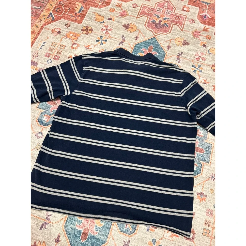 The‎ foundry 3XLT bluelong sleeve polo blue stripe office casual prep Big &Tall
